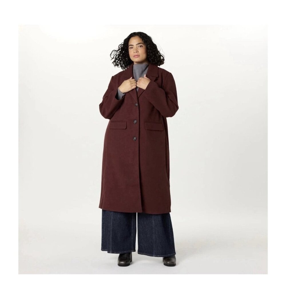 The Drop Liam Oversized Long Coat Decadent Chocolate 2XL NEW Lined Jacket - Picture 2 of 5